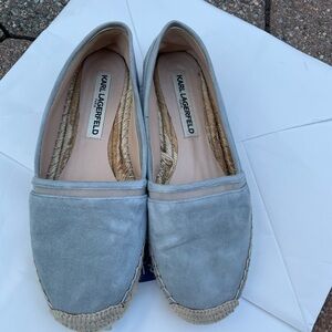 Karl Lagerfeld Gray Espadrille Slip-Ons